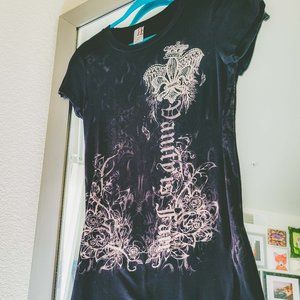 🖤 Rock & Rose Black Royal Rhinestone Top SMALL